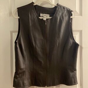 Vintage 90’s Amanda Smith Genuine Leather Vest Size 14